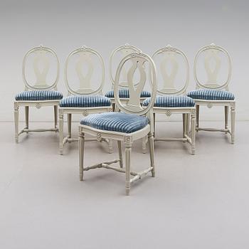 STOLAR, 6 st, gustaviansk stil, 1900-talets andra hälft.