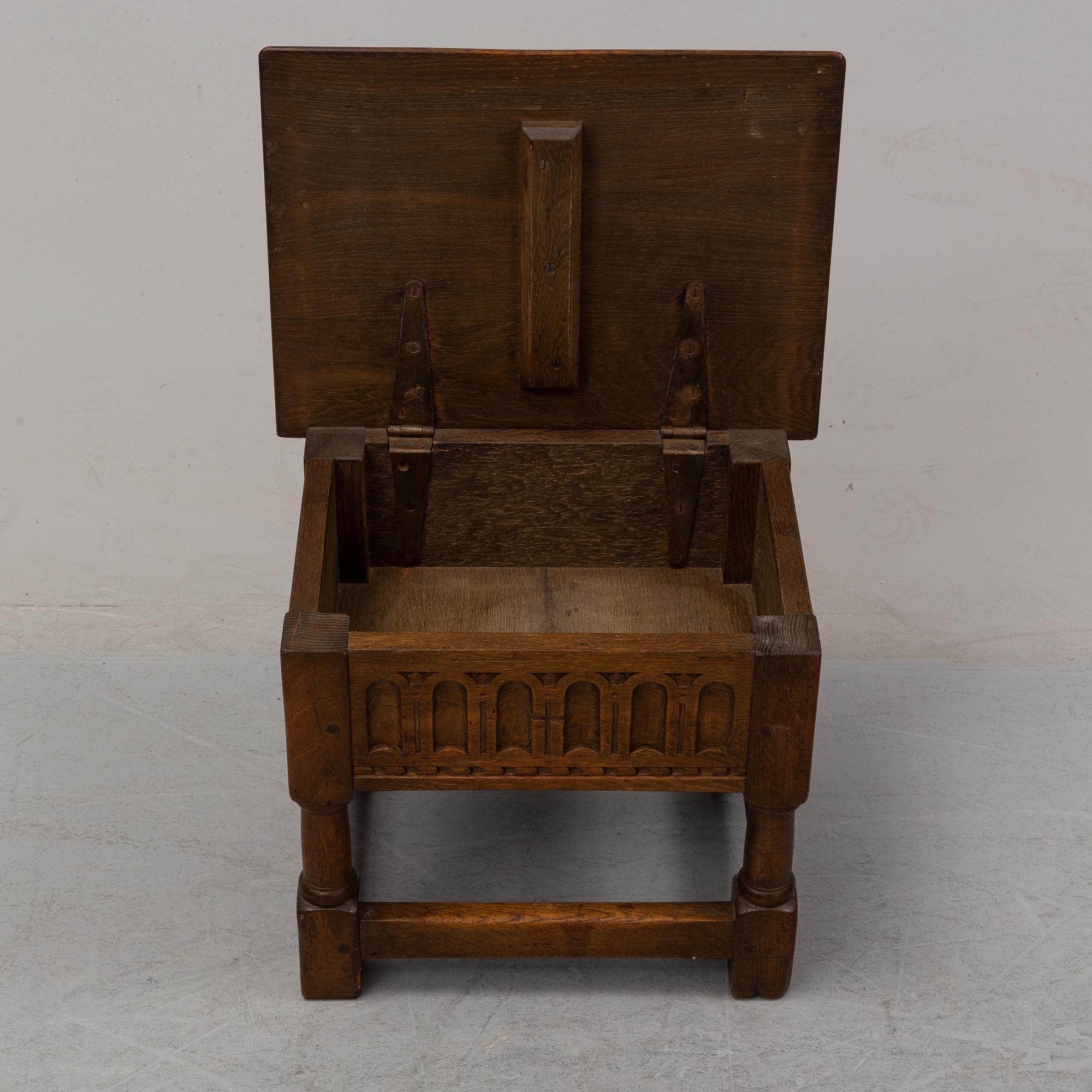 A small Baroque style oak chest, Nordiska Kompaniet, Stockholm, 1936.