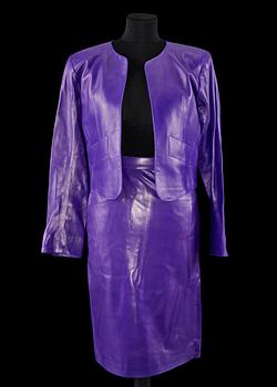 A two-piece costume consisting of jacket and skirt by Yves Saint Laurent.