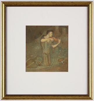 Gustaf Adolf Tenggren, A fiddler in the forest.