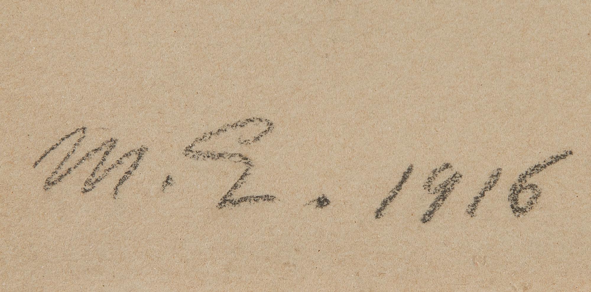 MAGNUS ENCKELL, pencil drawing, signed M.E. and dated 1916.