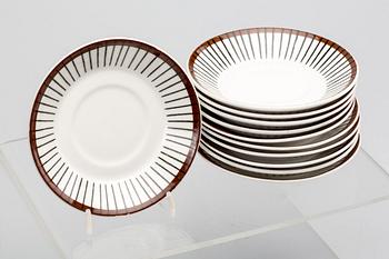 KAFFESERVIS, 18 st +2 st, flintporslin, "Spisa Ribb", Stig Lindberg, Gustavsberg.