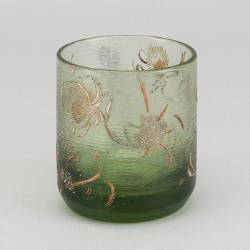 EMILE GALLÉ, a signed Art Nouveau painted glass vase around 1900.