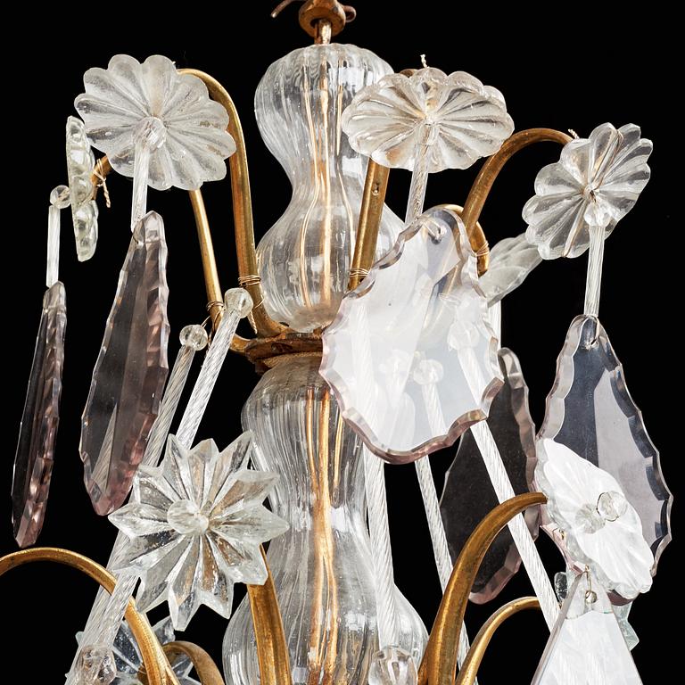 A Swedish Rococo 18th century six-light chandelier.