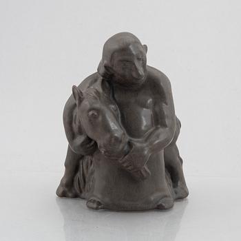 Åke Holm,  a stoneware sculpture, 'Balaam and the Donkey'.