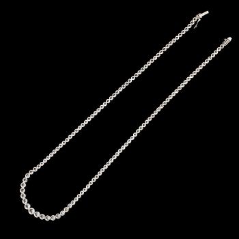 DIAMANTCOLLIER, 18K vitguld, briljantslipade diamanter tot ca 5.00 ct. Vikt ca 20 g.