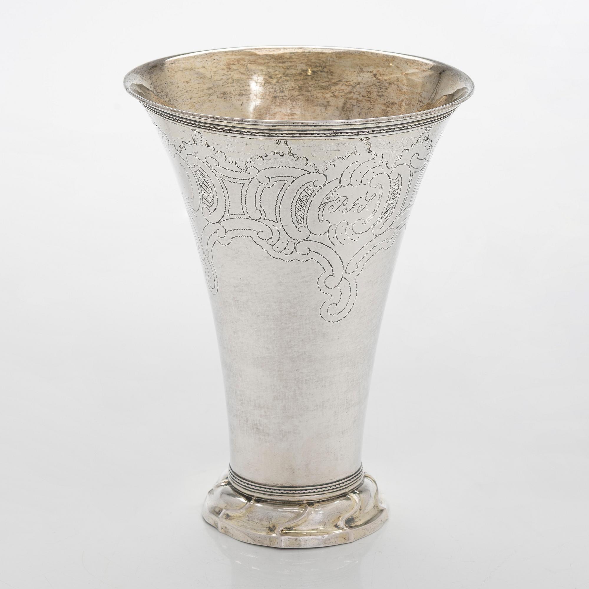 Petter Eneroth, bägare, silver, Stockholm 1778.