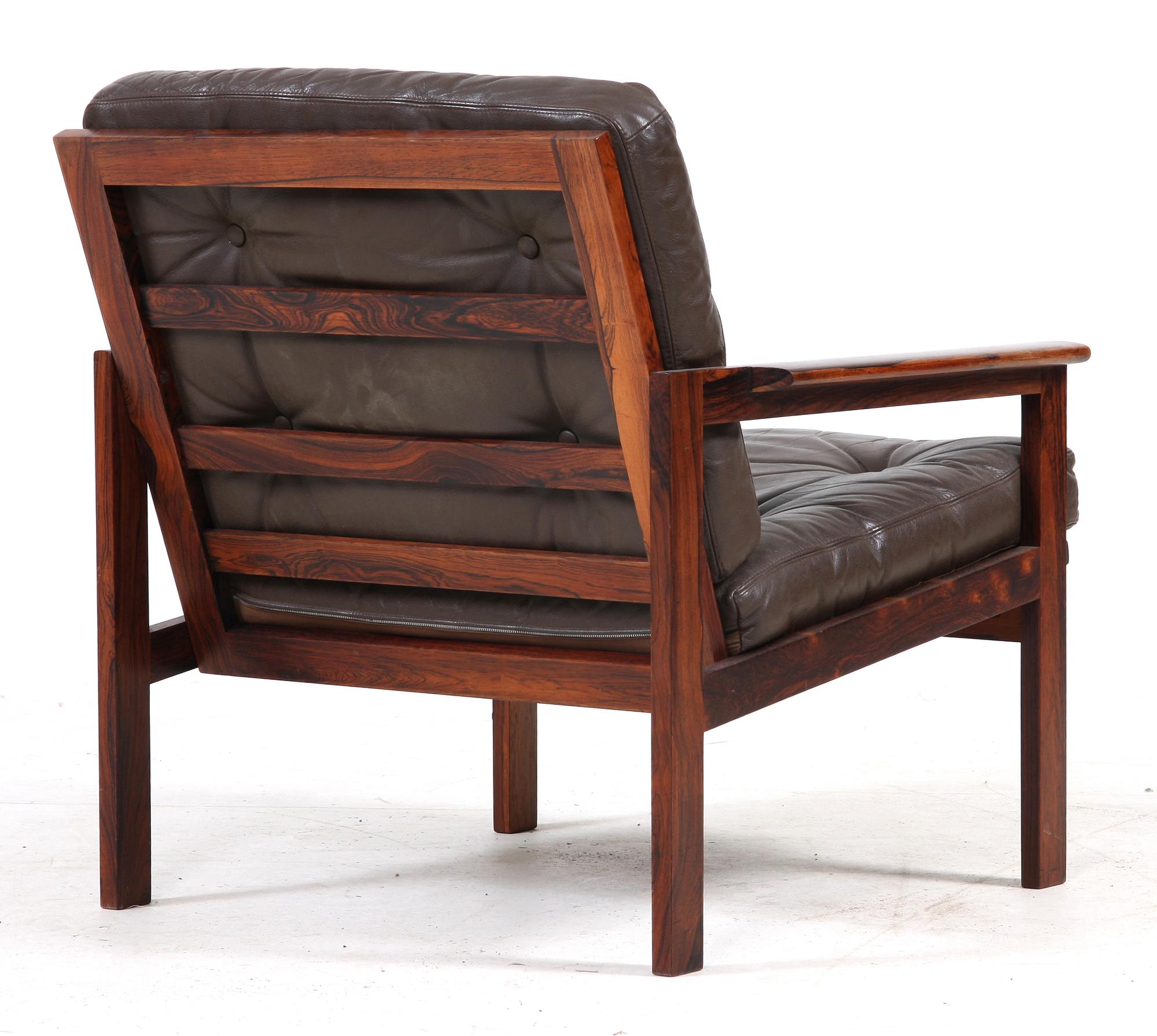 FÅTÖLJ, jakaranda, "Chair Model No.4", Illum Wikkelsø för N. Eilersen, Denmark.