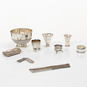 Silver, 9 pieces, Sweden and Denmark, 19th-20th century.