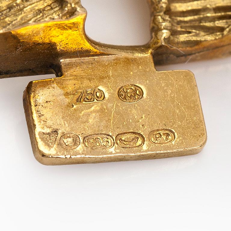 Armband, 14K guld, importstämplar Tillander 1968.