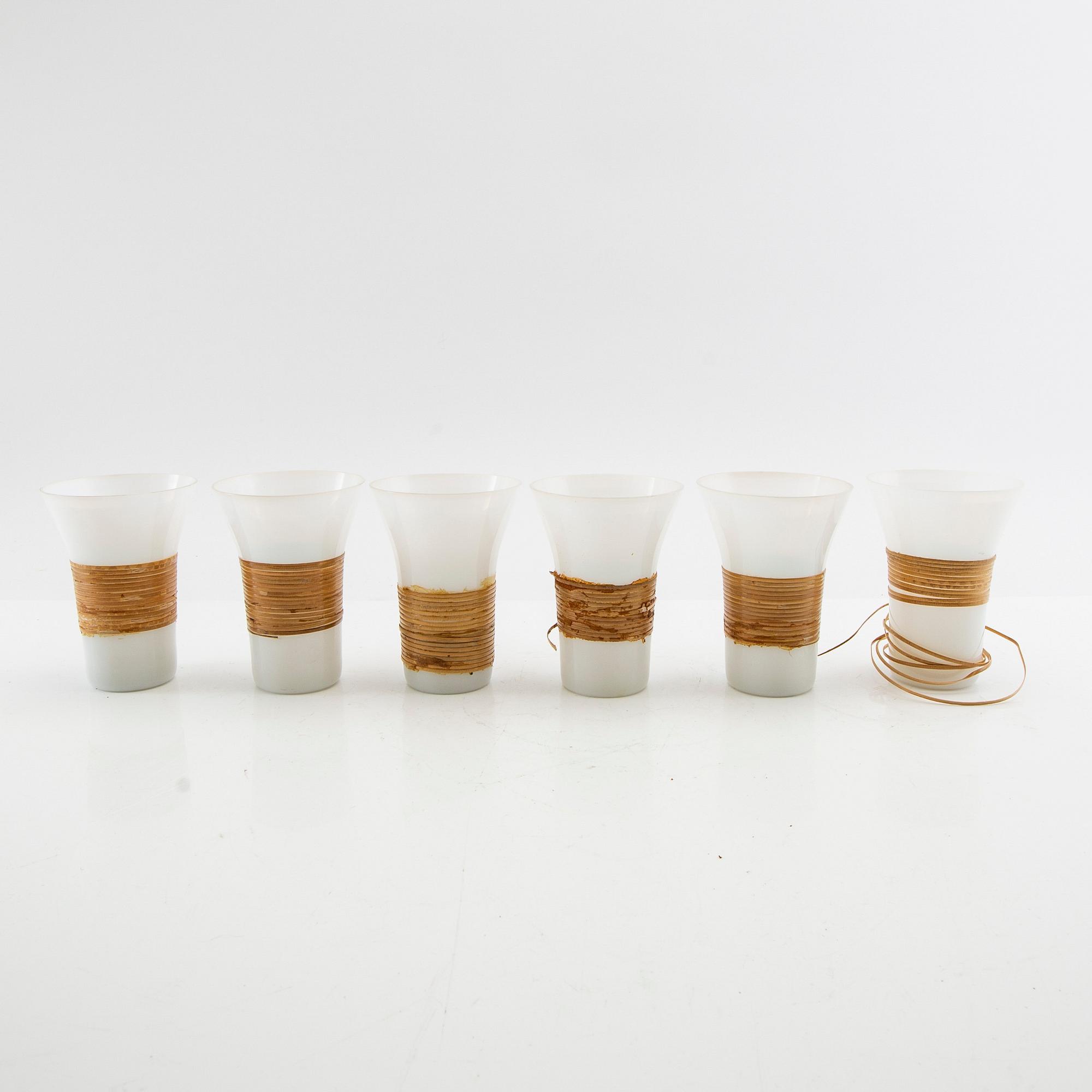 Jacob Bang carafe with six glasses, Kastrup Glassworks 1960s.