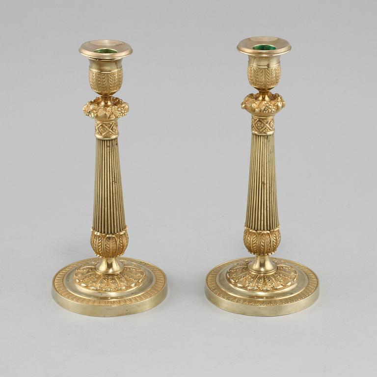 LJUSSTAKAR, ett par, troligen Frankrike, empire, 1800-talets första hälft.