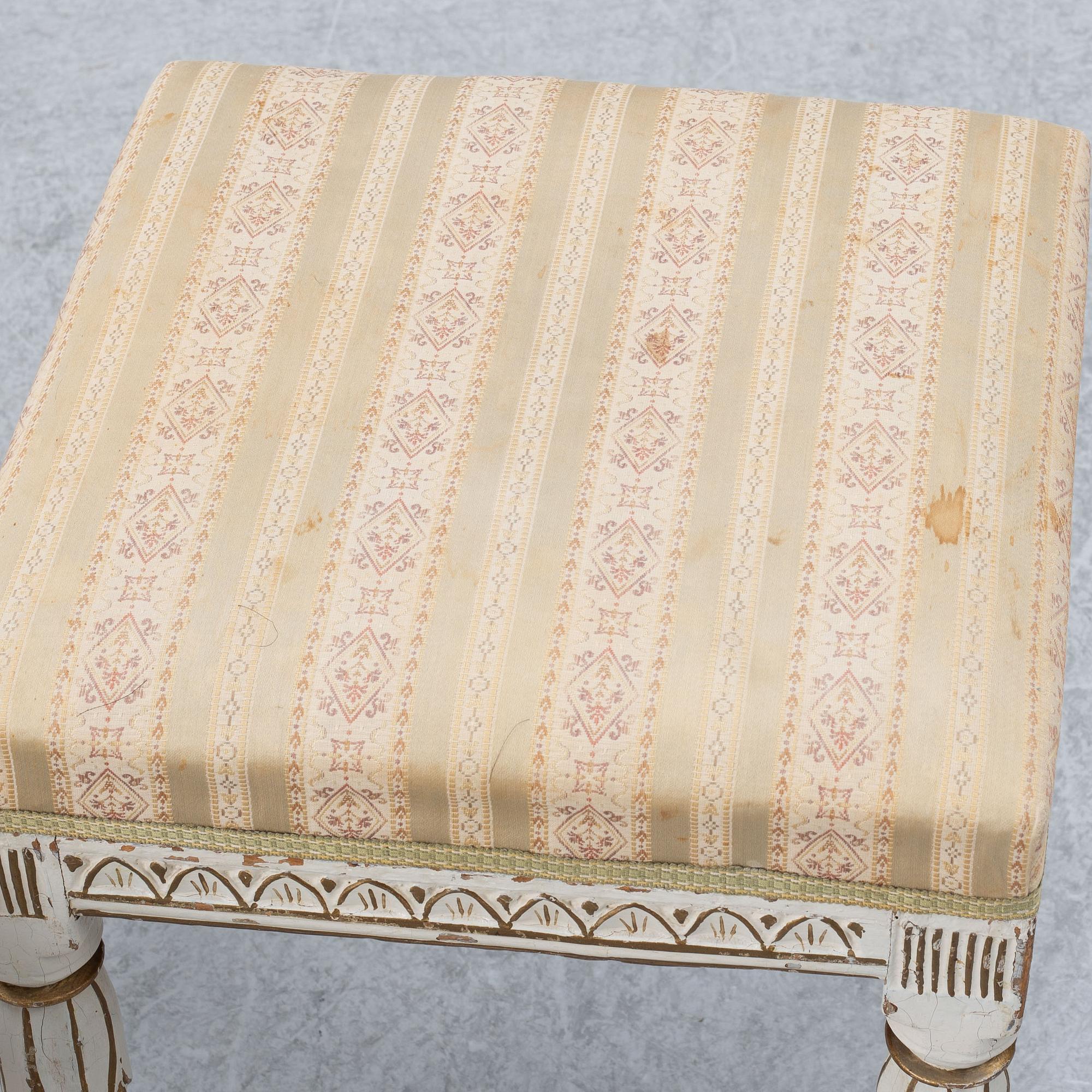 Stools, a pair of Gustavian, second half of the 18th century.