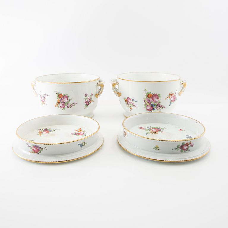 Outer cover a pair with saucers first half of the 20th century porcelain.