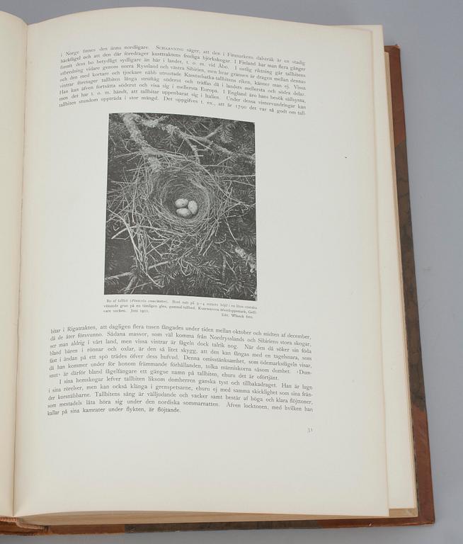 KIRJOJA 3 osaa,"Svenska Fåglar", M,W & F von Wright. Tukholma, 1924 och 1929.