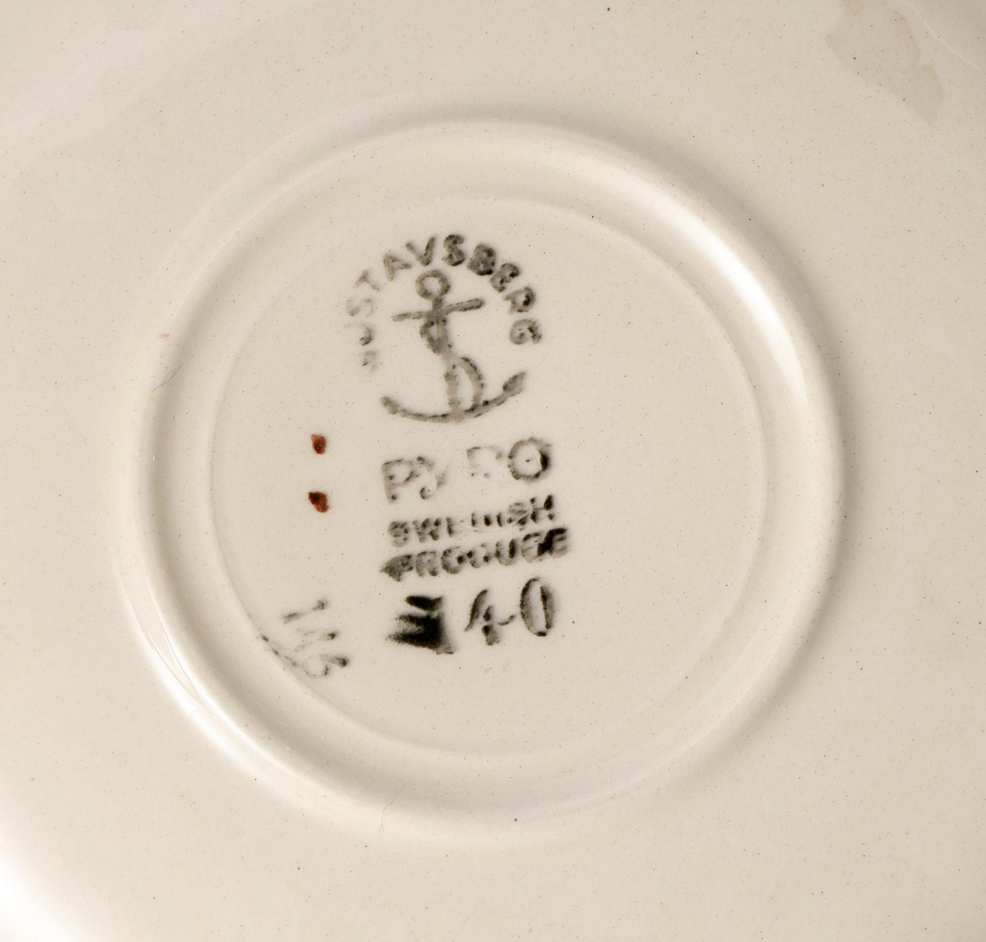 SERVISDELAR, 12 st, flintgods, "Pyro", Wilhelm Kåge, Gustavsberg.