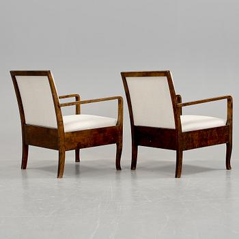 FÅTÖLJER, ett par, art deco, 192/30-tal.
