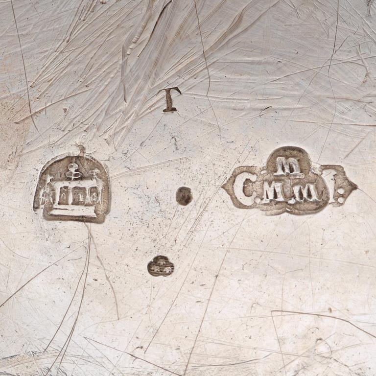 BÄGARE, av Conrad Heitmüller, Nyköping 1777 överstämplad av Magnus Myhrmans änka i Åmål.