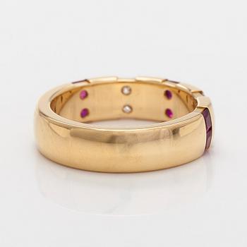 Engelbert, ring, gold with rubies and princess-cut diamonds.