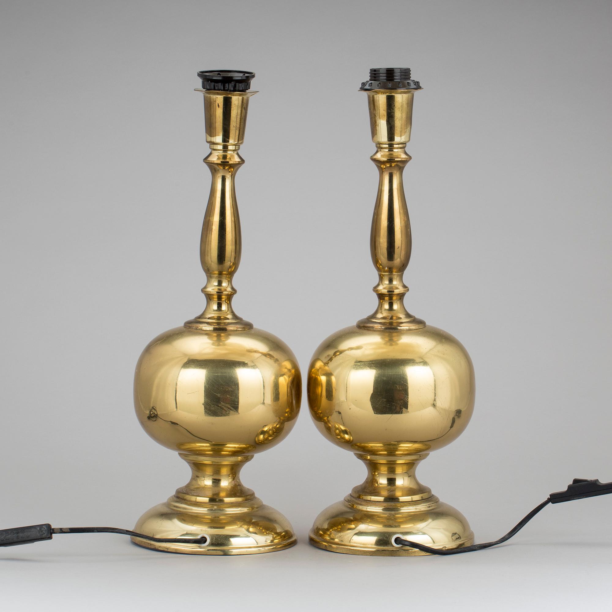 BORDSLAMPOR, ett par.  1960-/70-tal.