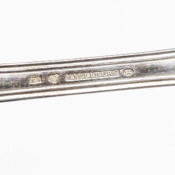 Tablespoons, 12 similar, silver, “French Lily”/“Old French”, 19th century, including Bror Erik Skogsborg, Eskilstuna, 1859.