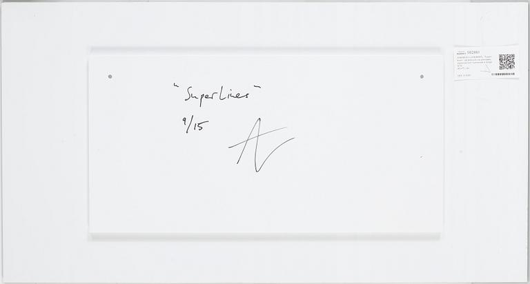 ANDREAS LUNDBERG, "Super lines", gicleetryck på plexiglas, signerad och numrerad a tergo 9/15. 
40x75.