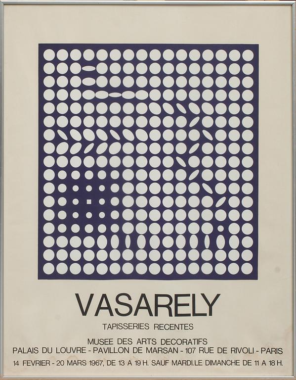 UTSTÄLLNINGSAFFISCHER, 3 st, G. Braque och V. Vasarely.