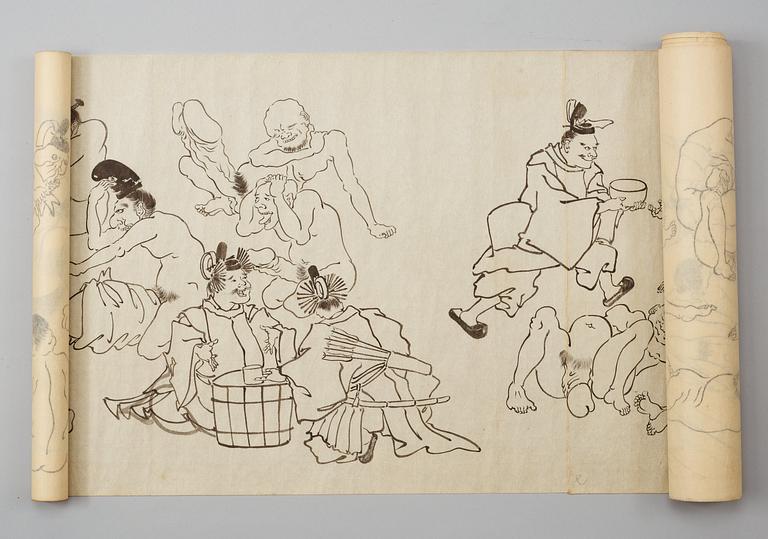 SHUNGA, teckning. Kanoskolan, Edo (1603-1868).