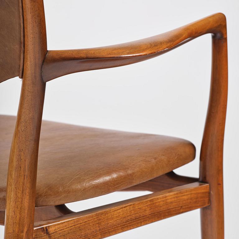 Finn Juhl, a set of four chairs and a pair of armchairs, model "Bo-63" and "Bo-72", Bovirke, Denmark, 1950s-60s.