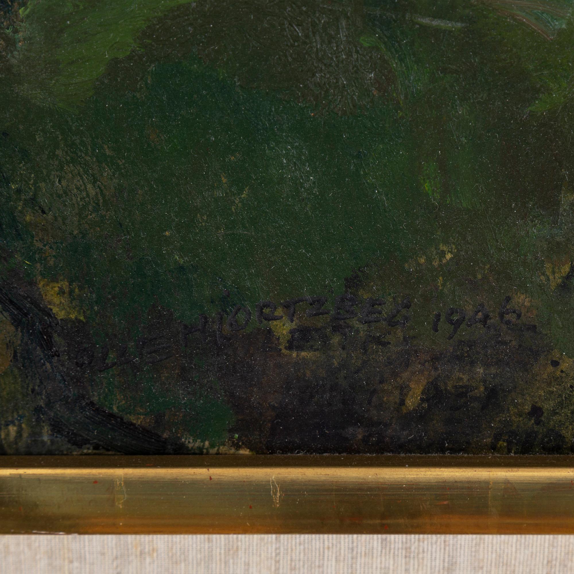 OLLE HJORTZBERG, oil on paper-panepl, signed and dated 1931, 1946.