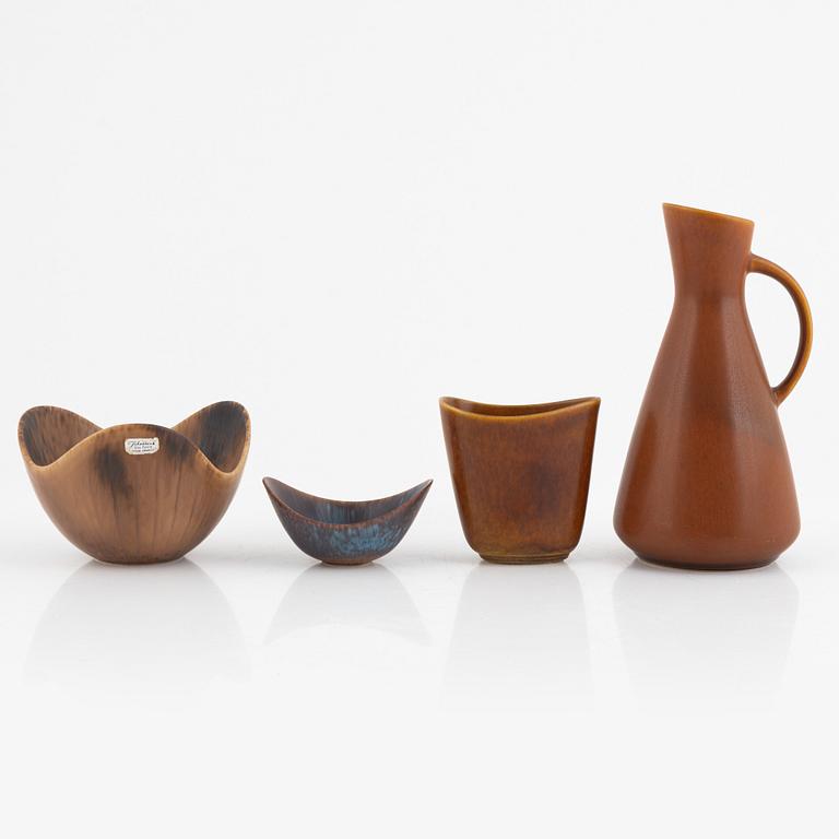 Gunnar Nylund, 6 pieces, stoneware, circa mid-20th century.