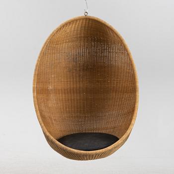 Nanna Ditzel, a 'Hanging Egg Chair' produced by R. Wengler, Denmark, circa 1959.