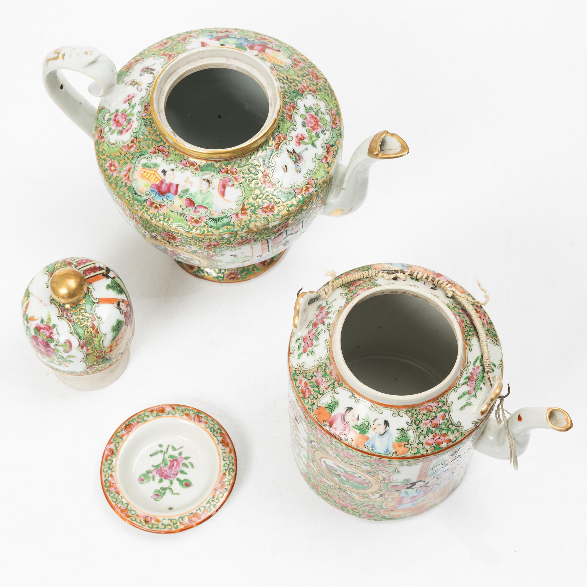 Parti porslin, 10 delar, Kanton, Kina, 1800-tal.