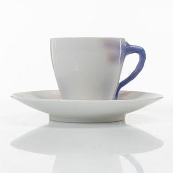 Alf Wallander, 10 coffee cups with saucers, "Dragonfly", Rörstrand, Art Nouveau.