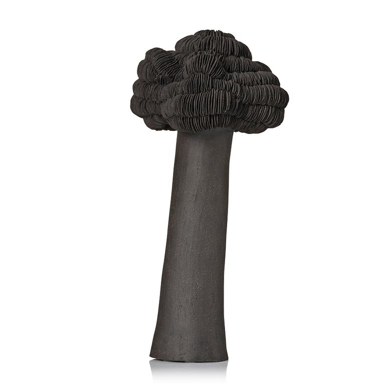 Carl Richard Söderström, a black stoneware sculpture 'Young Tree', his own workshop, Stockholm 2013.
