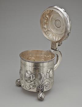 DRYCKESKANNA, silver. Sv importstmplr. Barockstil. Trol 1800-tal, tot vikt ca 1573g.