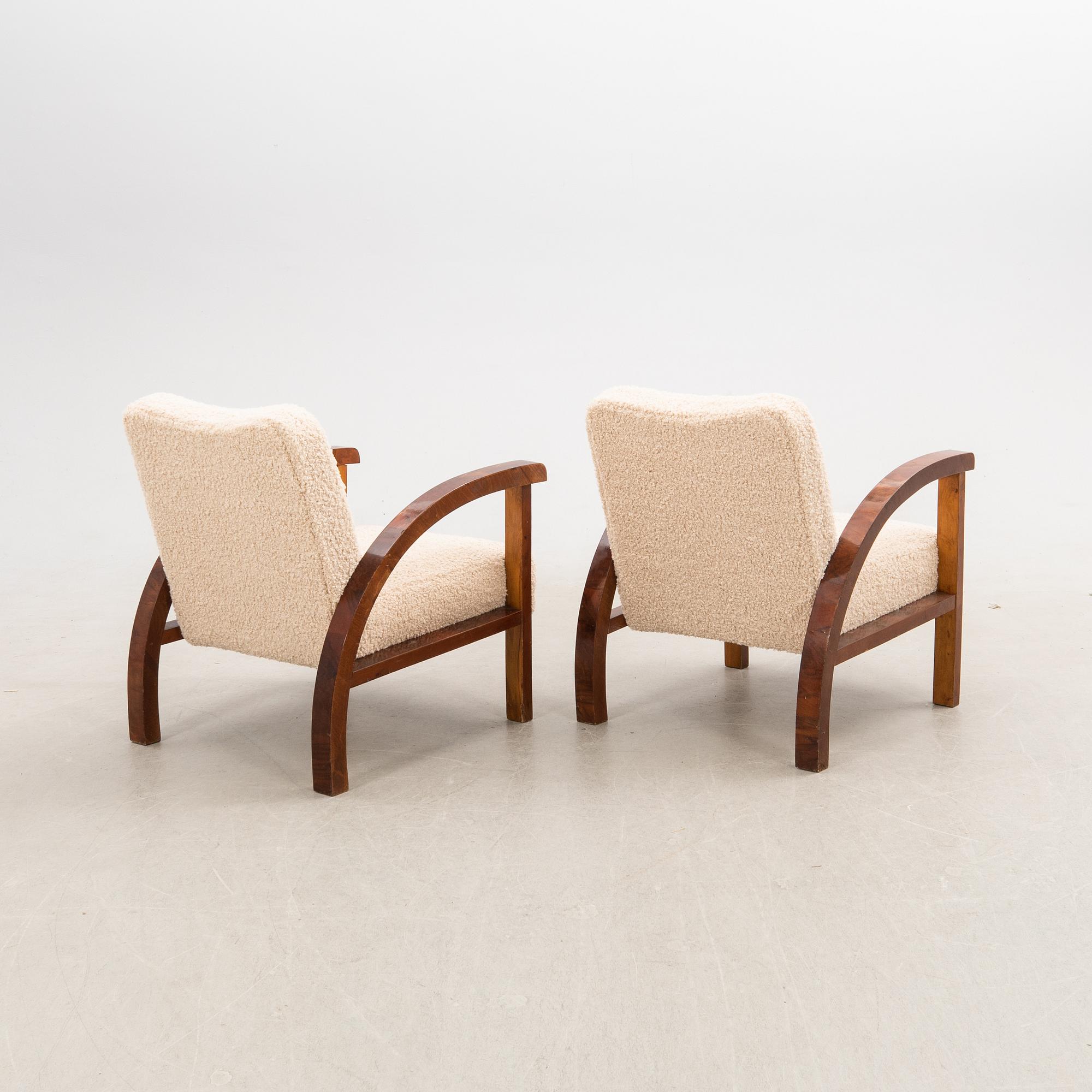 Armchairs, a pair, Art Deco, first half of the 20th century.