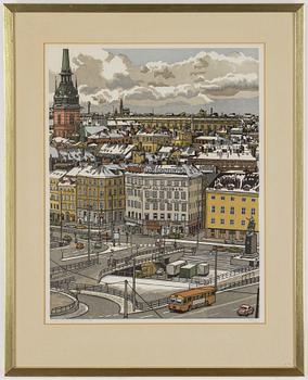 SVENOLOV EHRÉN, a lithograph in colors, signed and  numbered 124/360.