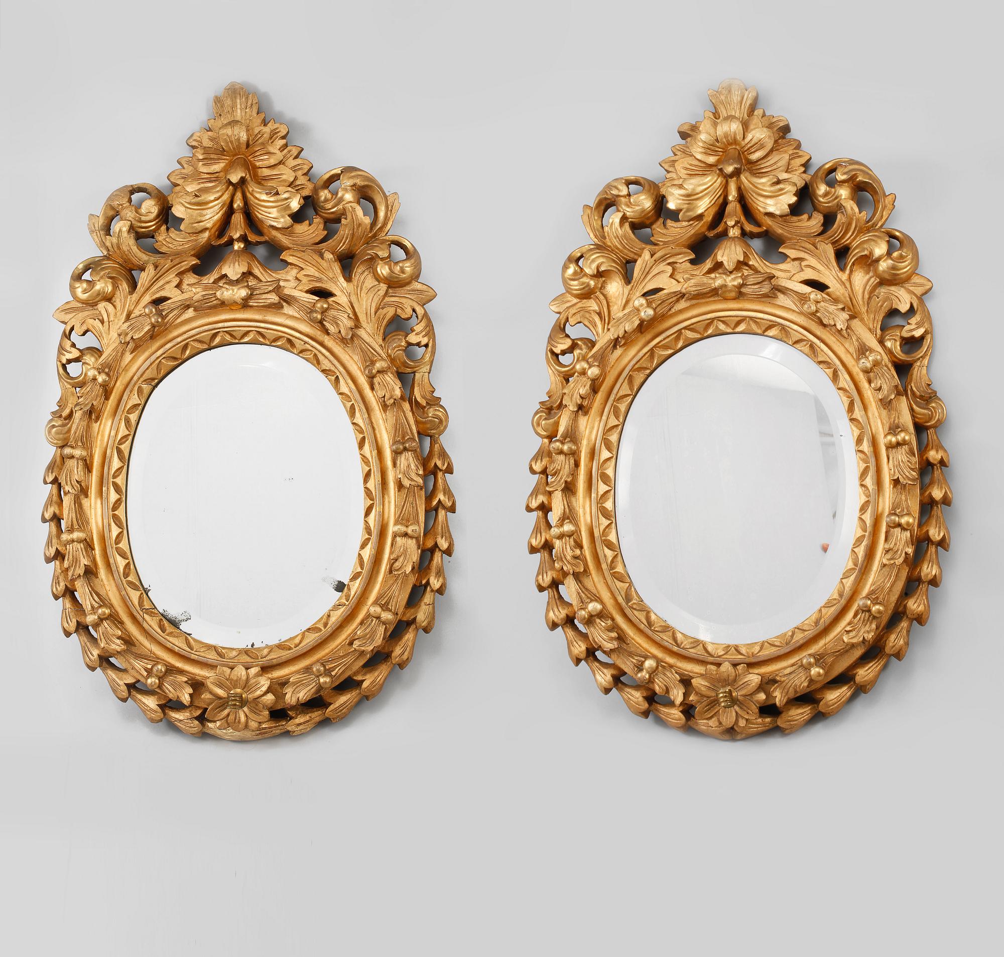 SPEGELLAMPETTER, ett par, barockstil, 1800-tal.