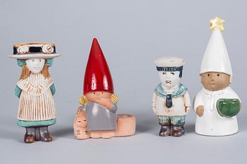 FIGURINER, 4 stycken, Lisa Larson, stengods, 1900-talets senare del.