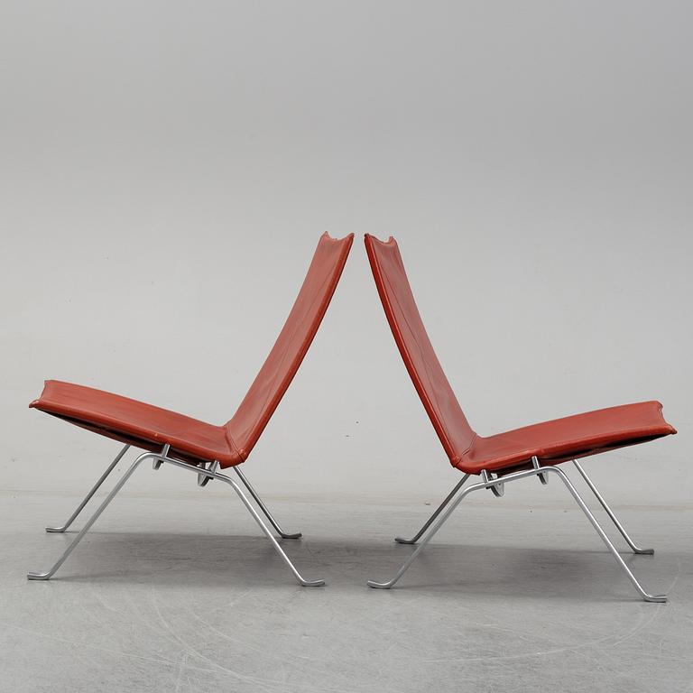 POUL KJAERHOLM, a pair of 'PK 22' armchairs, E. Kold Christensen.