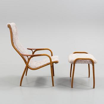 A "Lamino" lounge chair and stool by Yngve Ekström.