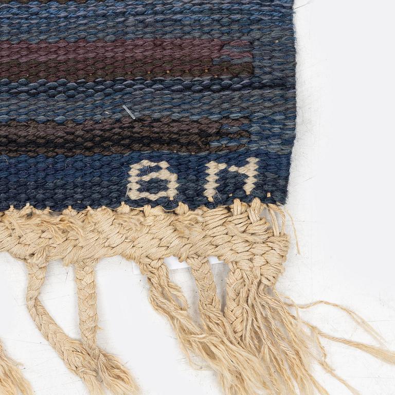 Barbro Nilsson, a carpet, 'Blåbär mörk', tapestry weave, c. 215 x 149 cm, signed AB MMF BN.