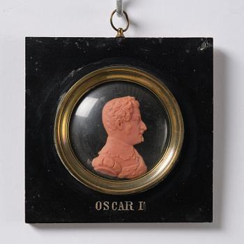 A set of twenty wax portraits of Swedish monarchs, late 19th century.