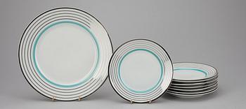KAFFESERVIS, 35 delar, porslin, "Silverrand", Greta Lisa Jäderholm-Snellman, Arabia.