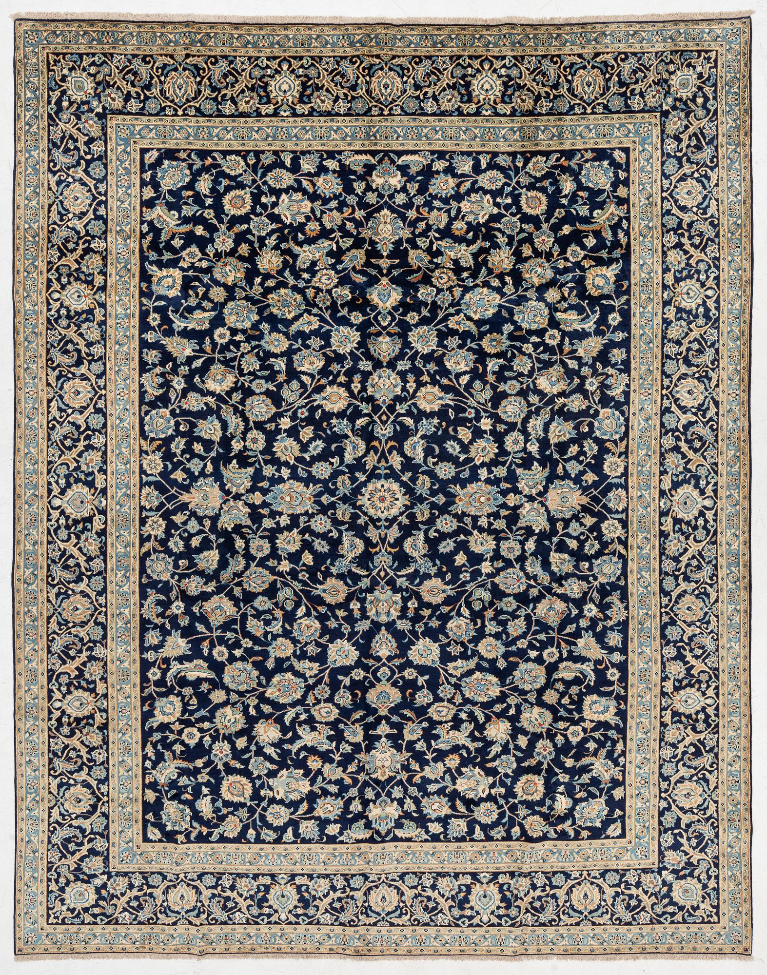 Carpet, Keshan, approx. 382 x 303 cm.