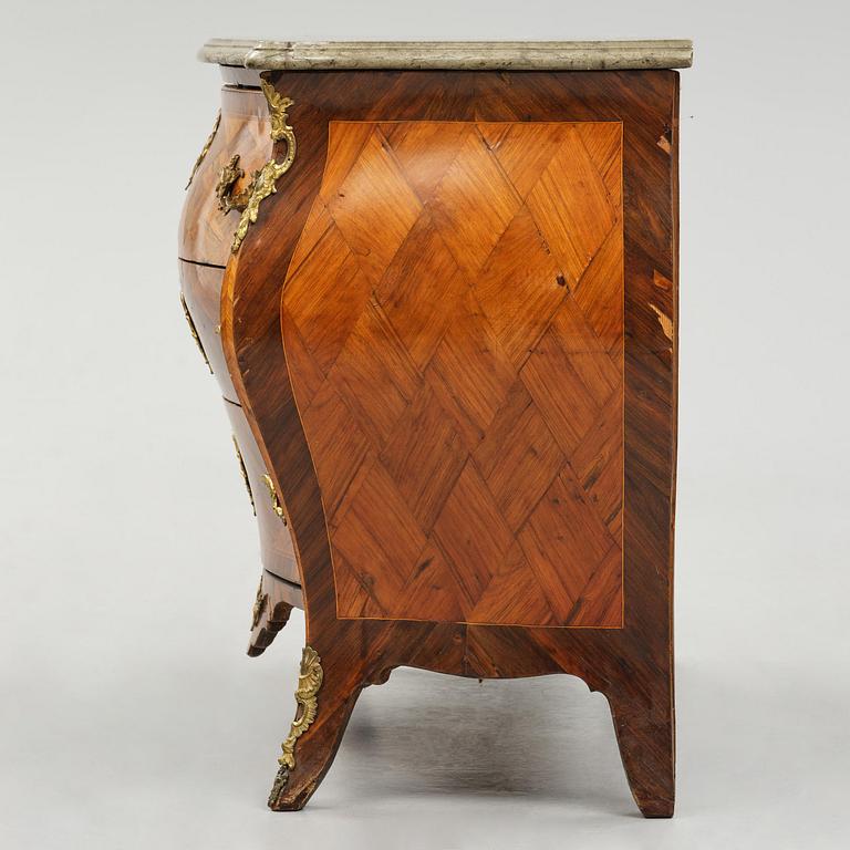 A Swedish rococo parquetry commode attributed to J. Noraeus (master in Stockholm 1769-81).
