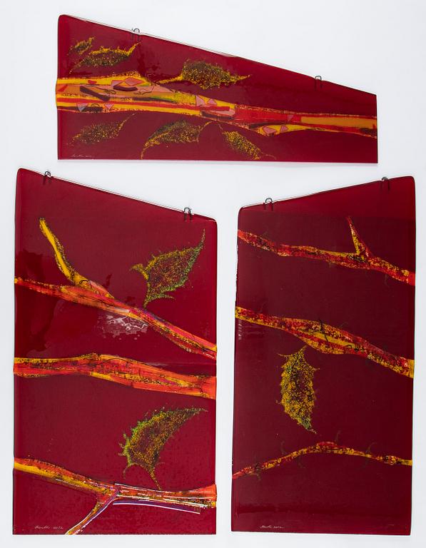 Benth Owesen, 23 glass plaques, Norway, signed and dated.