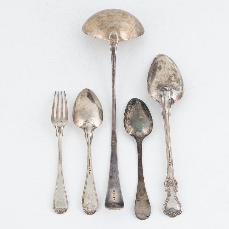 19 pieces of silver flat ware, mostly "Gammal Fransk",