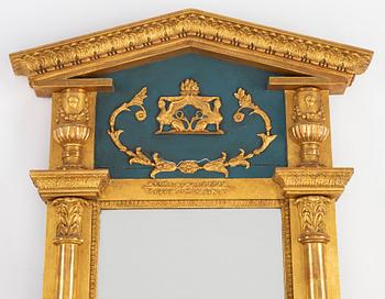 An Empire mirror by Johan Martin Berg (Gothenburg 1803- ca 1837).